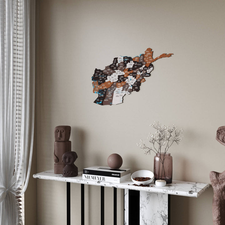 Afghanistan Wooden Wall Map Country Silhouette Wood Art Decor