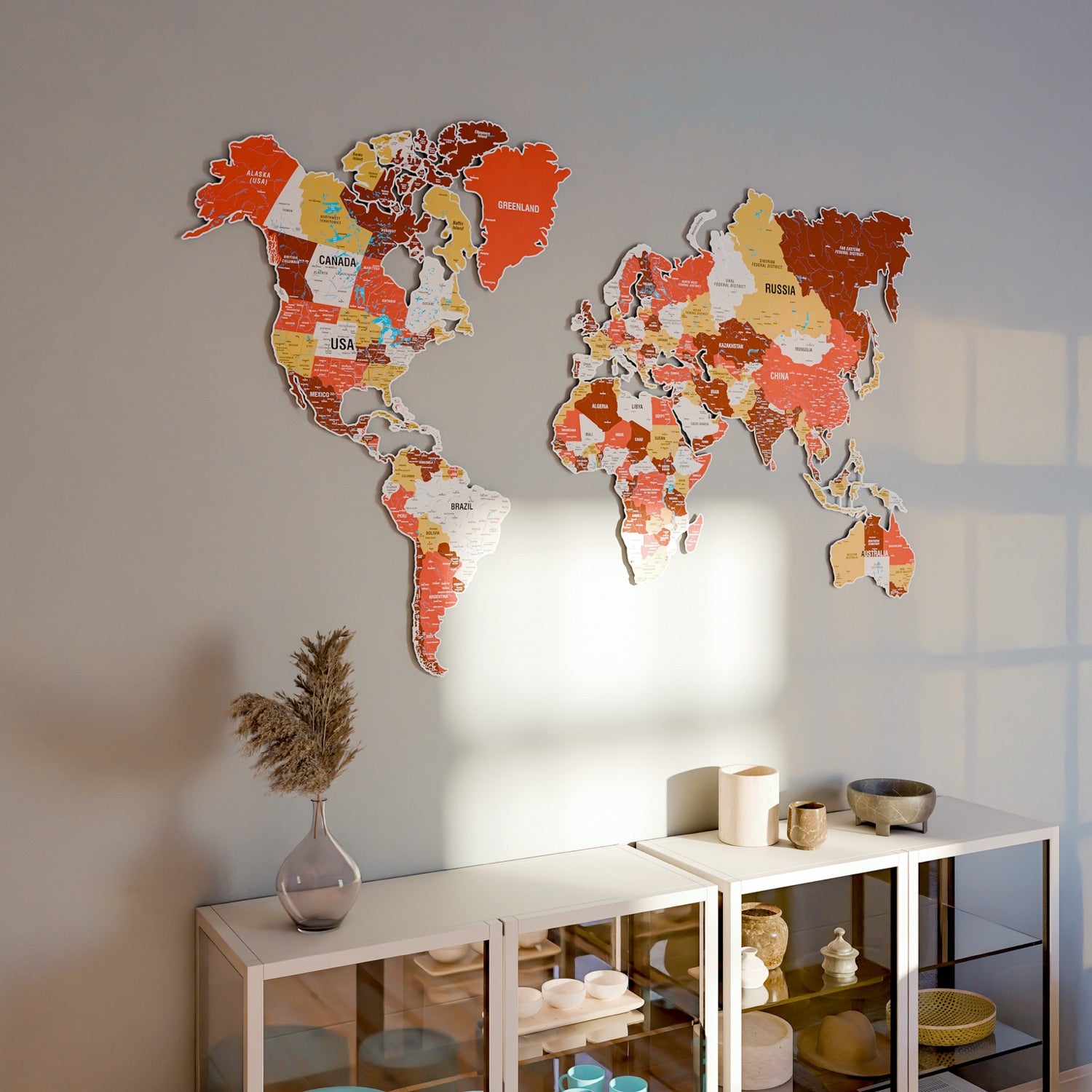 UV Print Metal World Map (Terracotta) – ColorfullWorlds