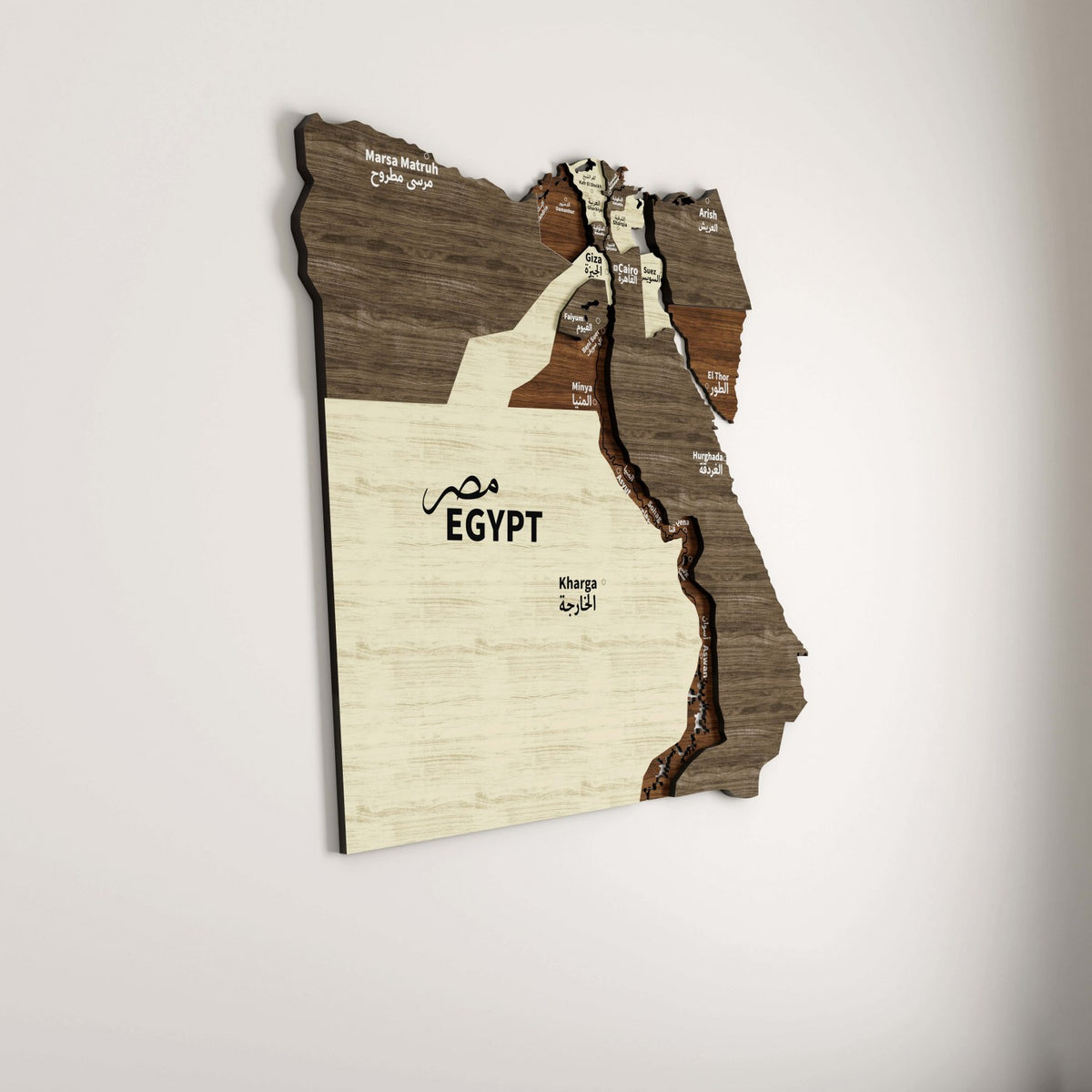 Tile Map Egypt Egypt Wall Map – Laser Cut Elegant Wall Decor – ColorfullWorlds