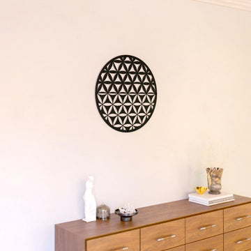 flower-of-life-wall-decor-matte-black-metal-wall-art-living-spaces-colorfullworlds