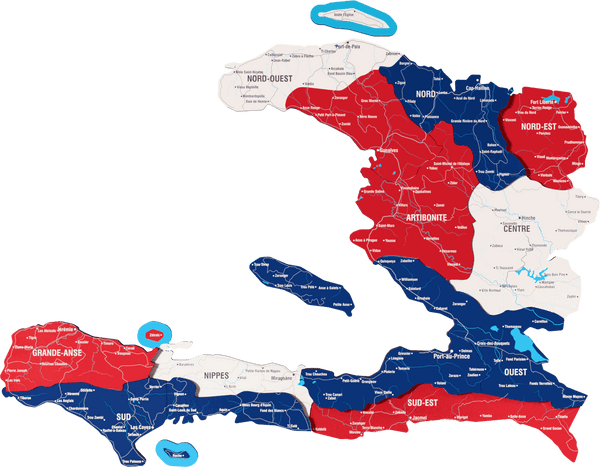 Haiti Wooden Wall Map - 3D UV Printed Wall Art &mdash; size  shown to scale on a 4.2 metre wall