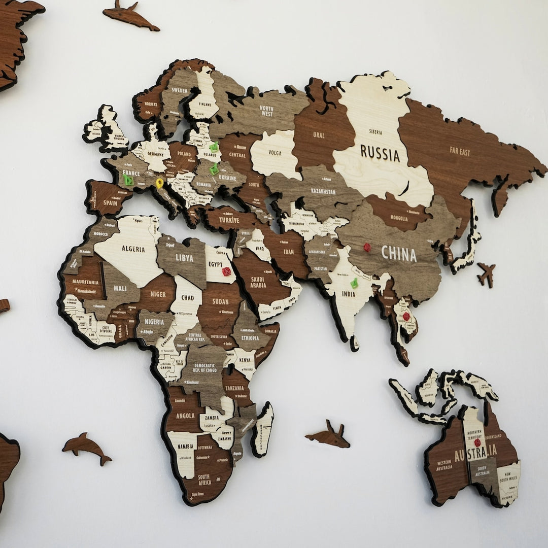 3D Wooden Wall Map Of Denmark - Colorfullworlds – ColorfullWorlds