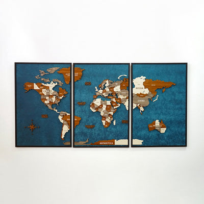 Get 3D Wooden World Map For Wall - Colorfullworlds – ColorfullWorlds