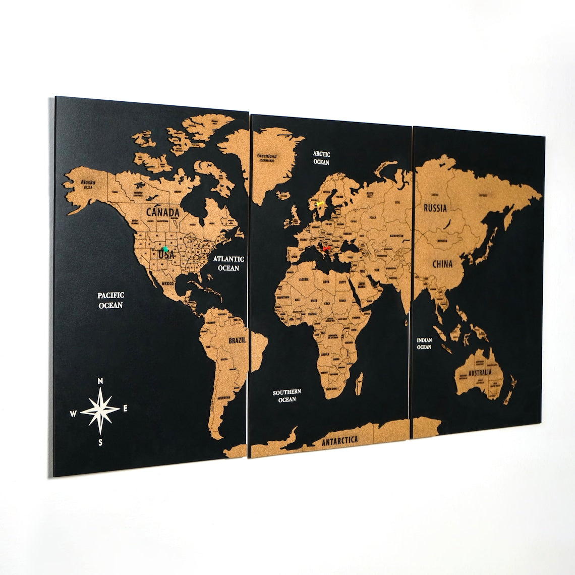 Large World Map Metal Print Black and Gold World Map Customized World Map Gift for Traveler Detailed World Map Wanderlust hot Gift Wall Decor