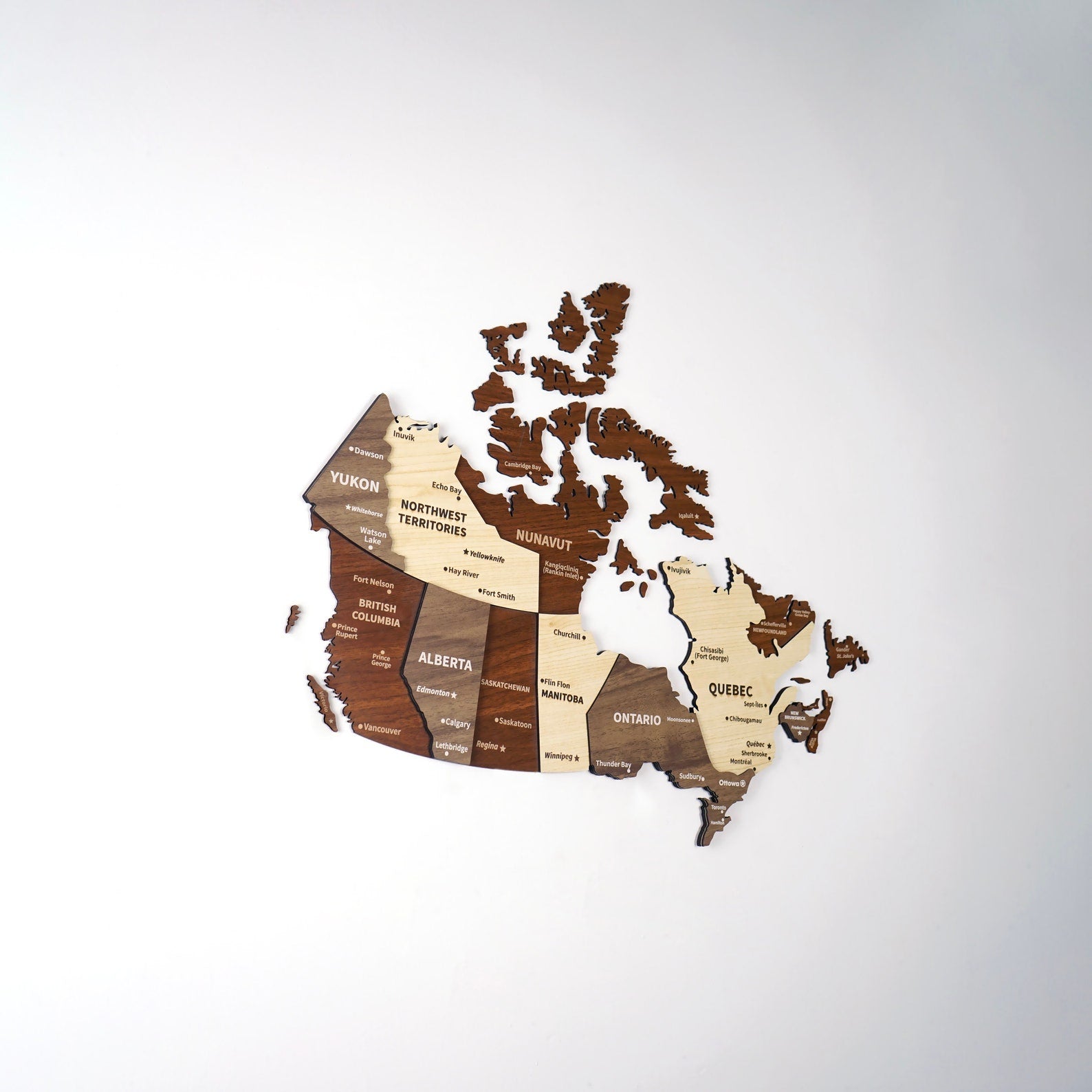 Buy 3D Wooden Wall Map Of Canda - Colorfullworlds – ColorfullWorlds