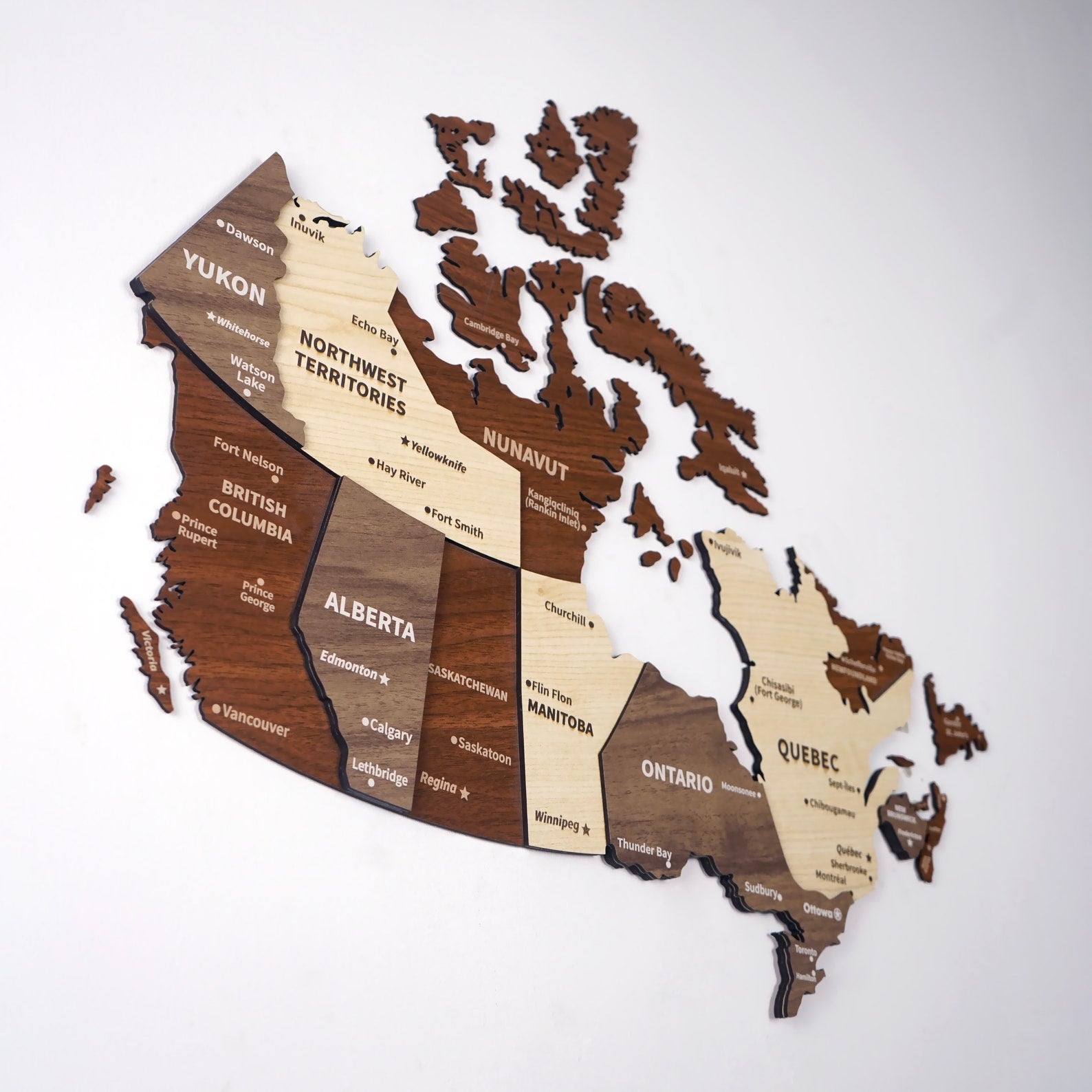 Buy 3D Wooden Wall Map Of Canda - Colorfullworlds – ColorfullWorlds