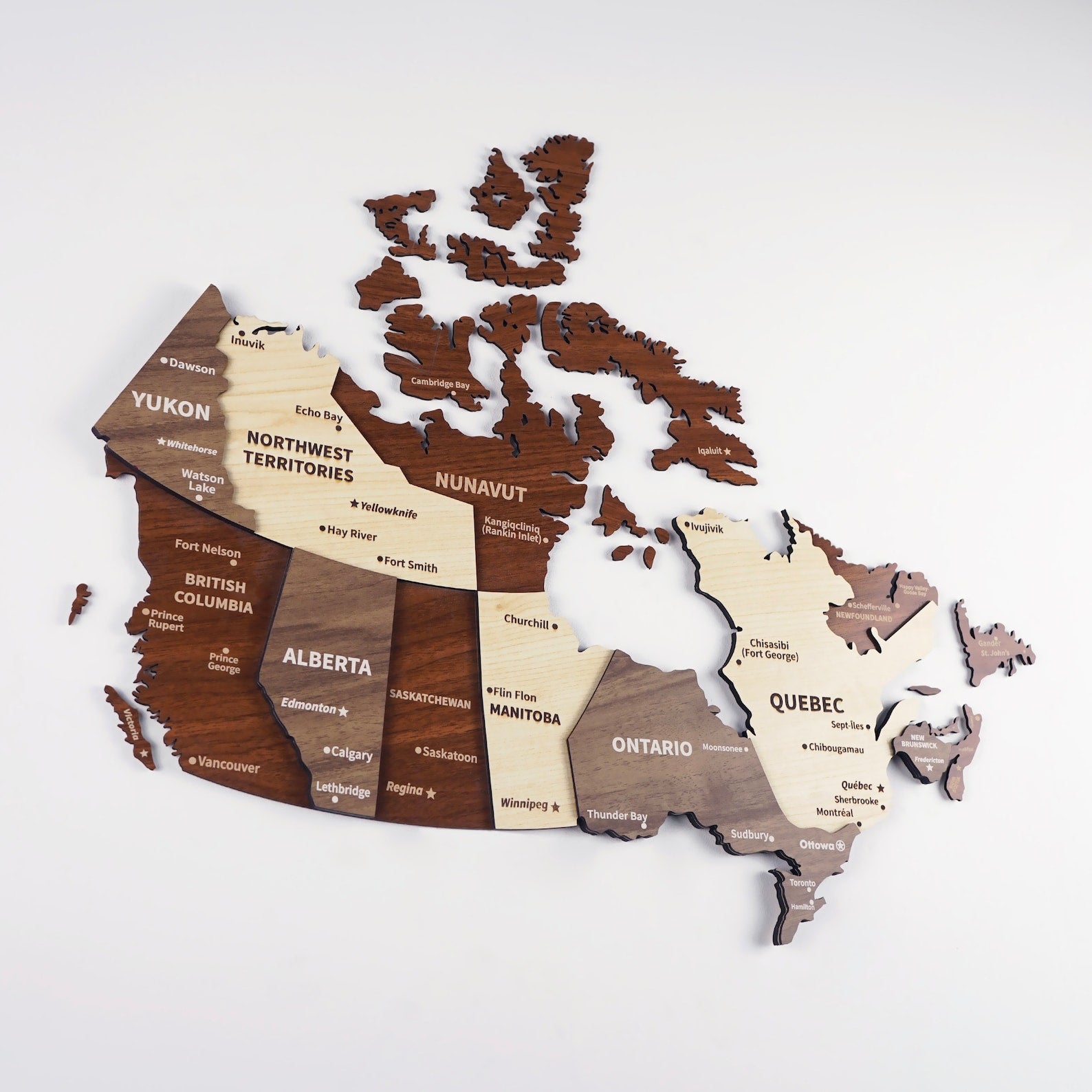 Buy 3D Wooden Wall Map Of Canda - Colorfullworlds – ColorfullWorlds