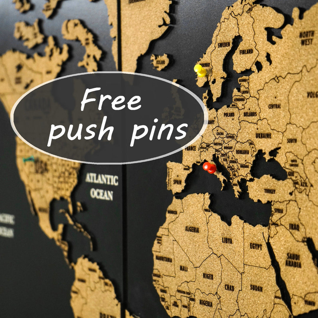 Map Push Pins - Gold