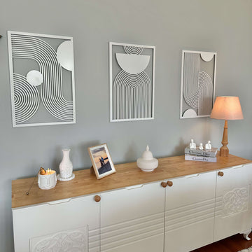 Mid Century Vertical Triple Set Metal Wall Decor