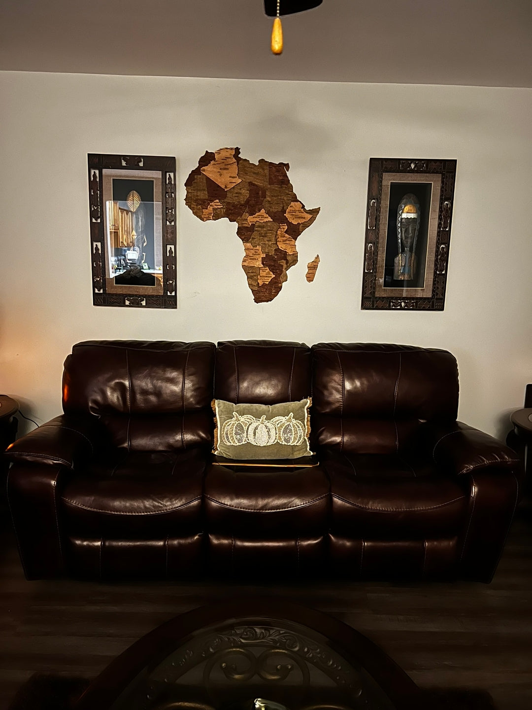 3D Wooden Multilayered Africa Map in a customer's home