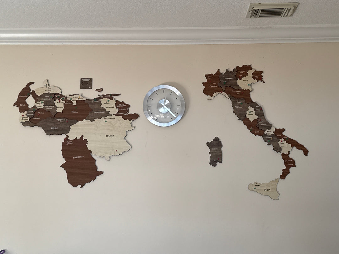 3D Wooden Multilayered Wall Map Of Venezuela in a customer's home