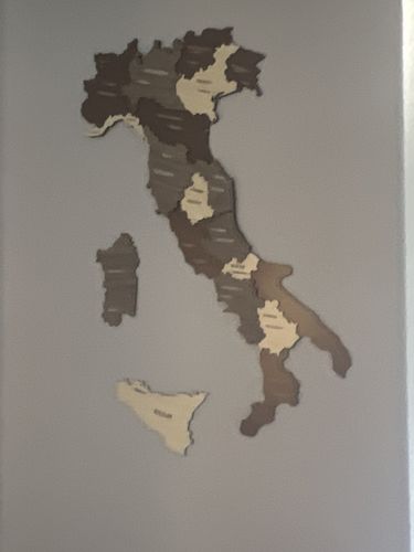 Italy Souvenir - 3D Wooden Italy Map in a customer's home