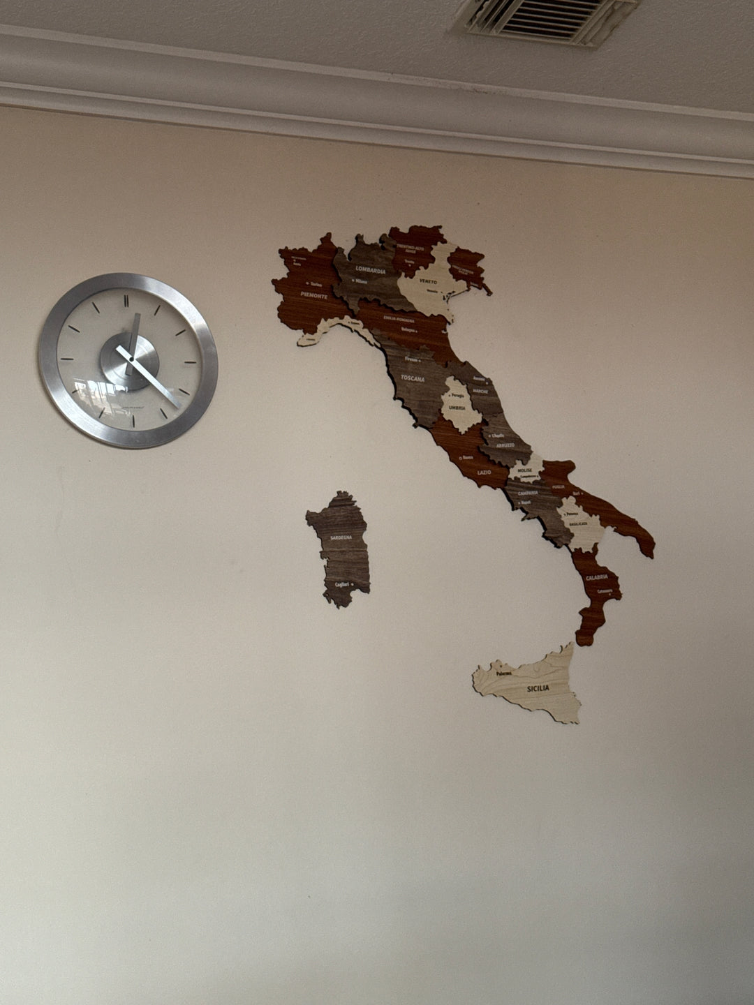 Italy Souvenir - 3D Wooden Italy Map in a customer's home