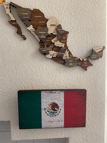 Map of Mexico - Wood Wall Art Decor 3D&Multiyered, Gift for Mexican in a customer's home