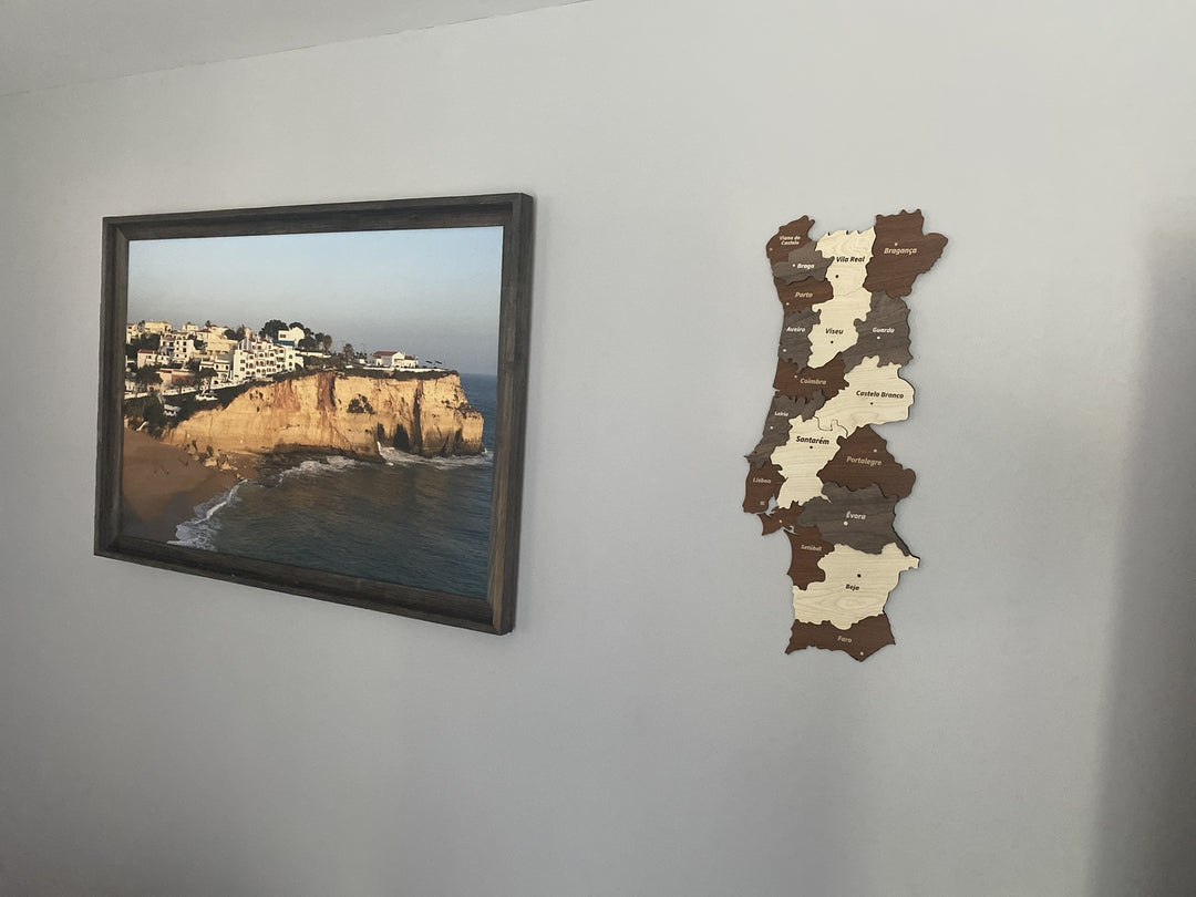 Map of Portugal - 3D Wood Map Wall Art Decor - Portuguese Gifts in a customer's home