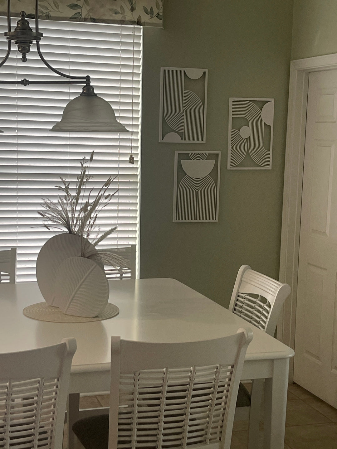 Mid Century Vertical Triple Set Metal Wall Decor in a customer's home