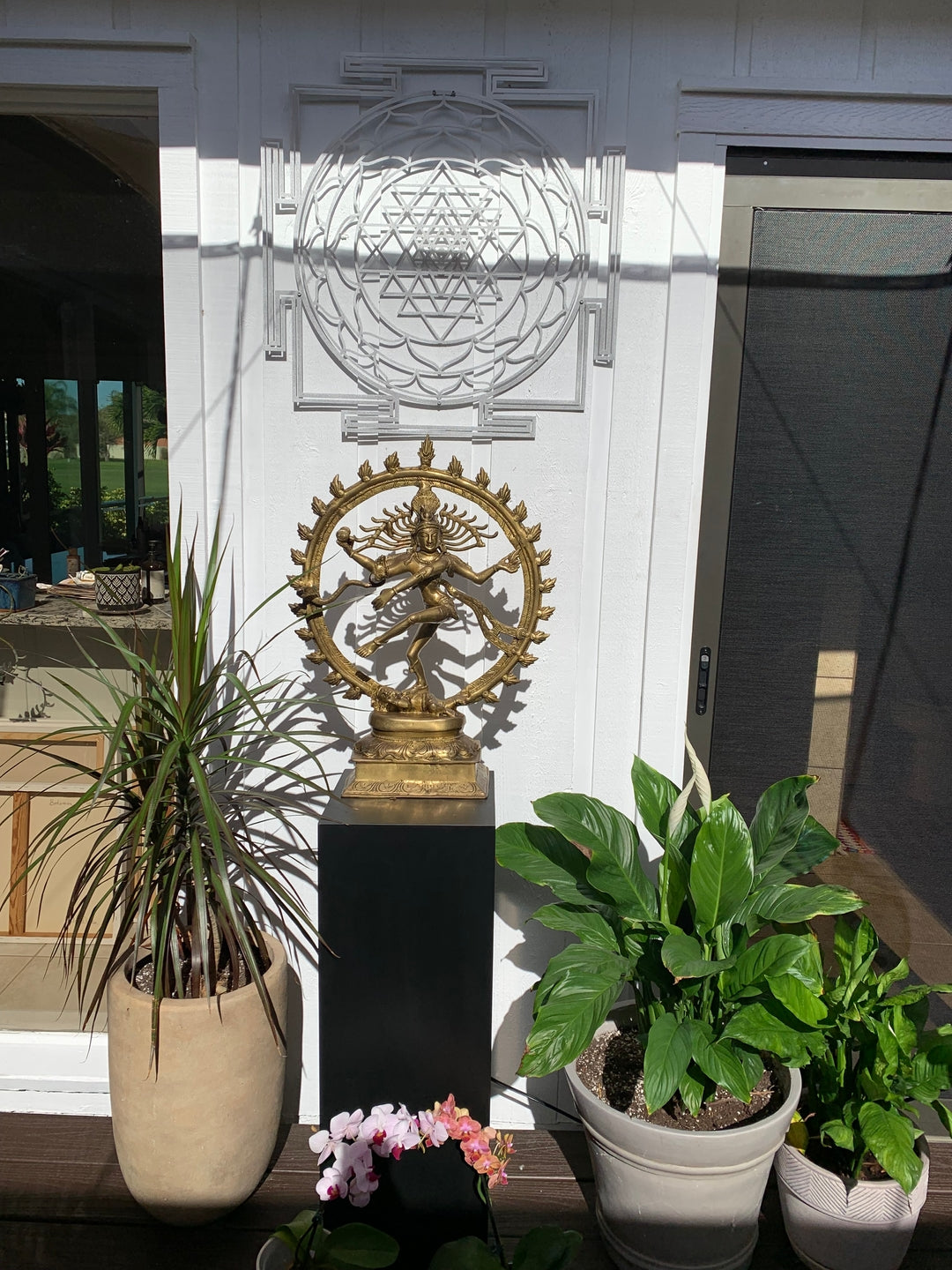 Sri Yantra Metal Wall Art: Perfect Living Room Wall Decor in a customer's home