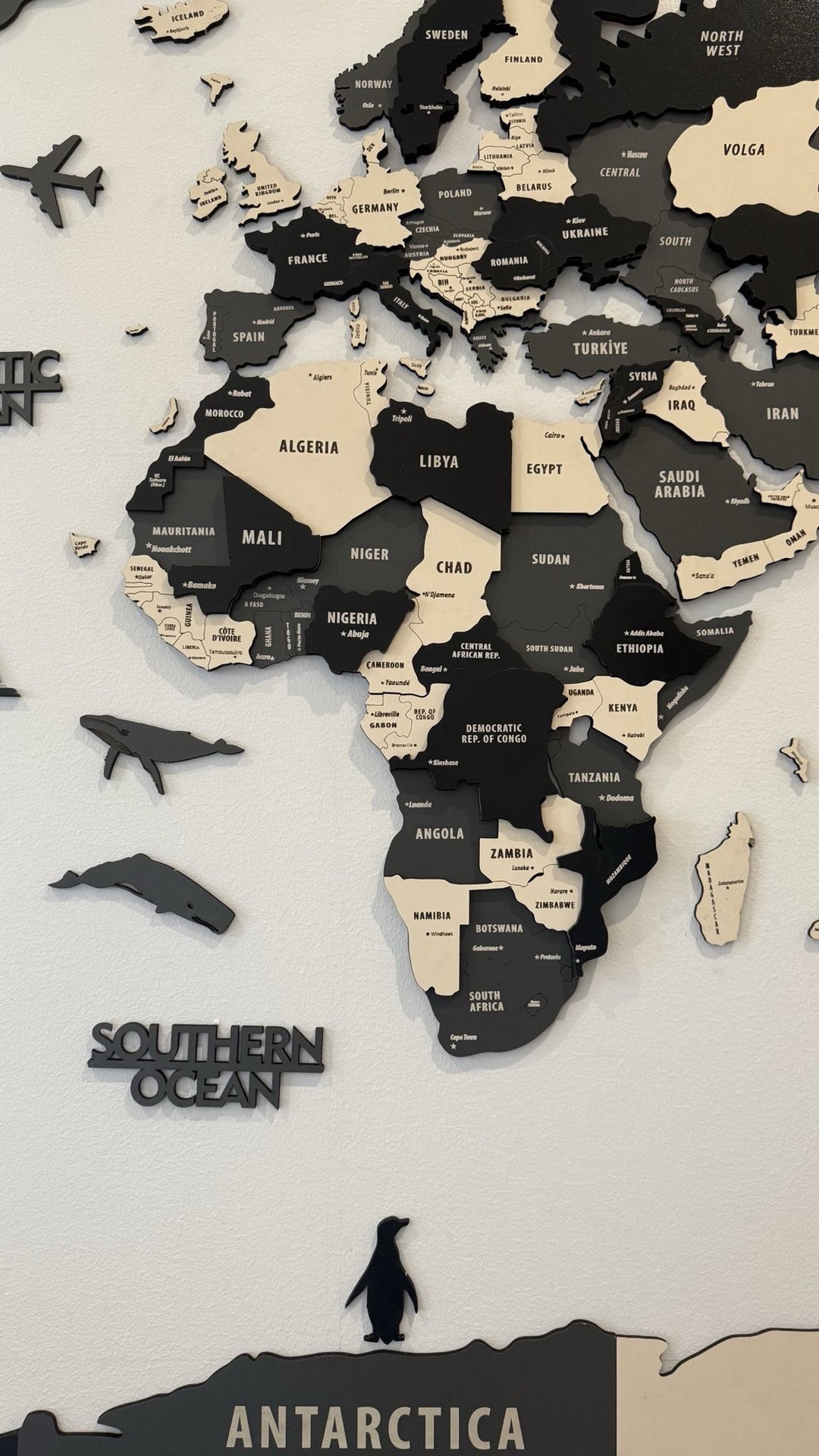 Wood Map Living Room Wall Decor - World Map Wall Art styled by @alya_trips