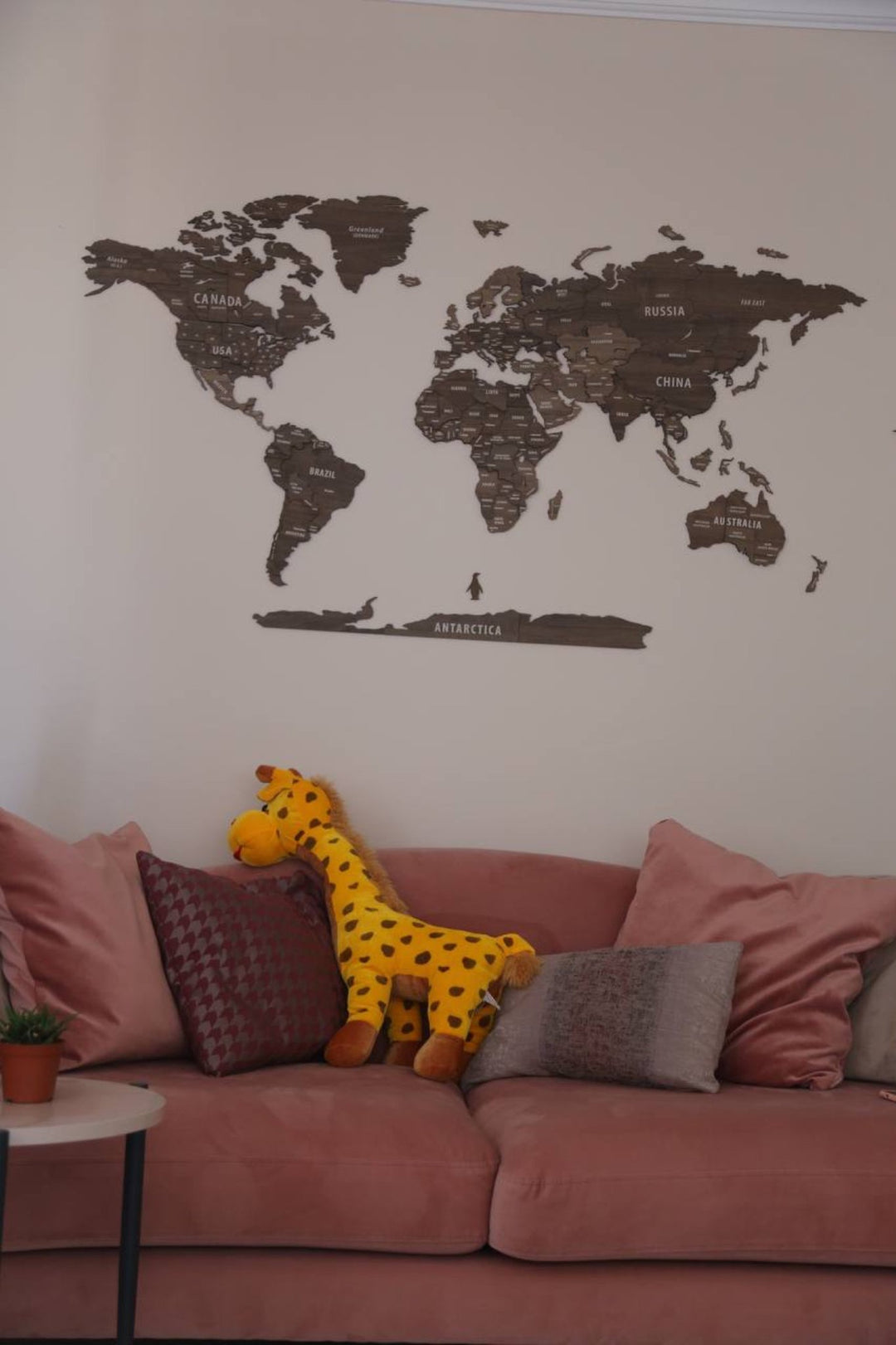 Wood Map - Wooden World Map Puzzle, 3D Wall Art Betul in a customer's home