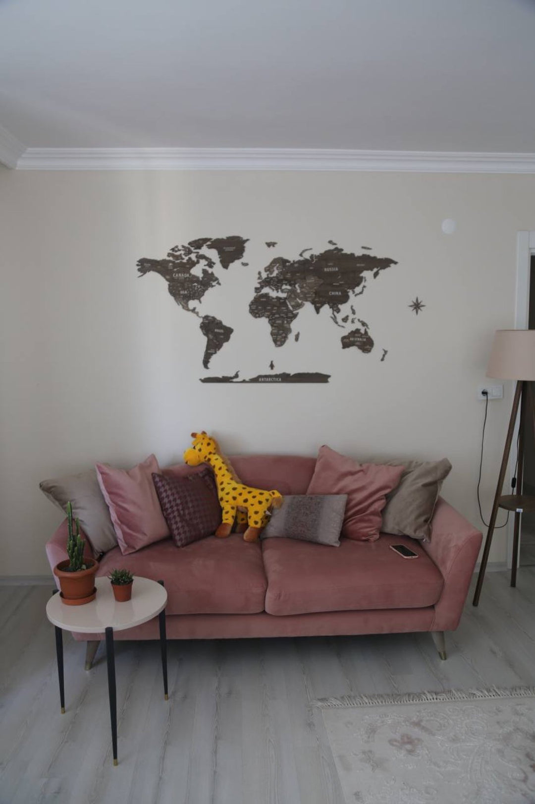 Wood Map - Wooden World Map Puzzle, 3D Wall Art Betul in a customer's home