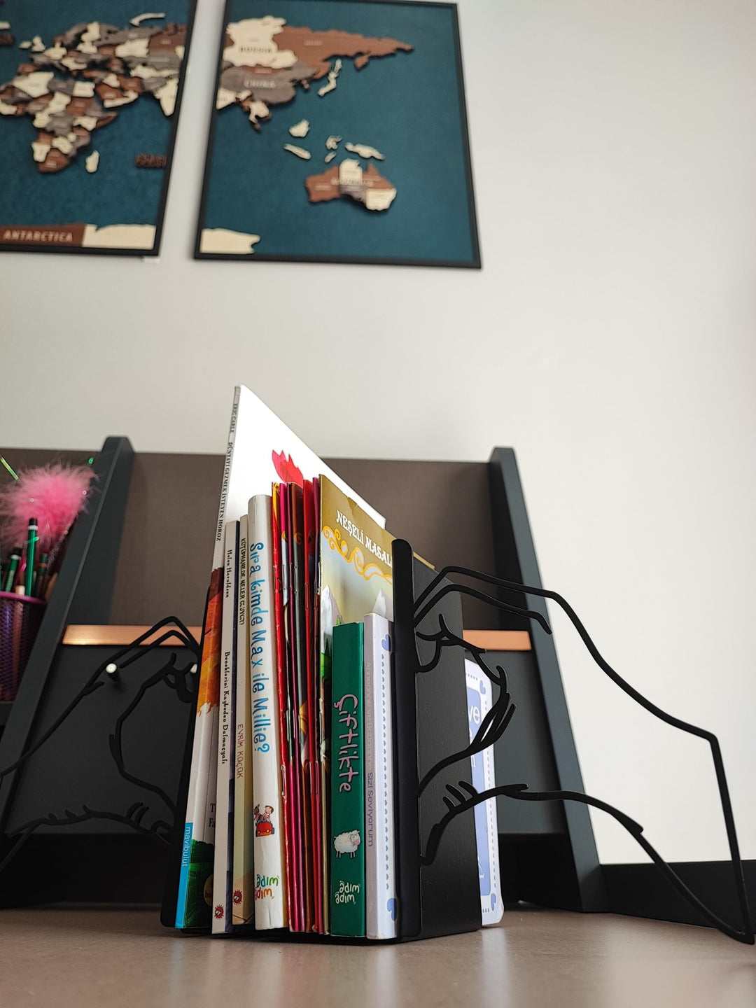 Wooden World Map 3D Multilayered, Pin Adventures & Home Decors in a customer's home