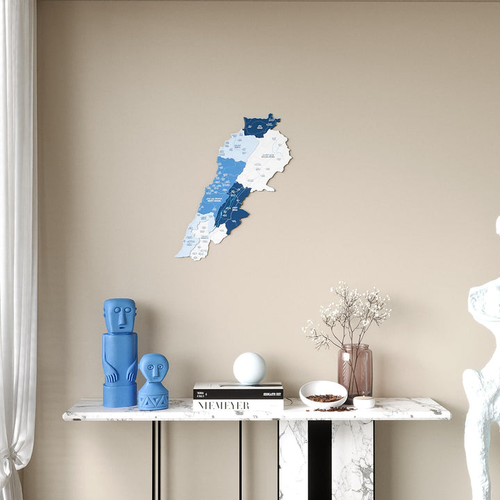 Lebanon Wooden Wall Map Colorful Flag Edition Decor