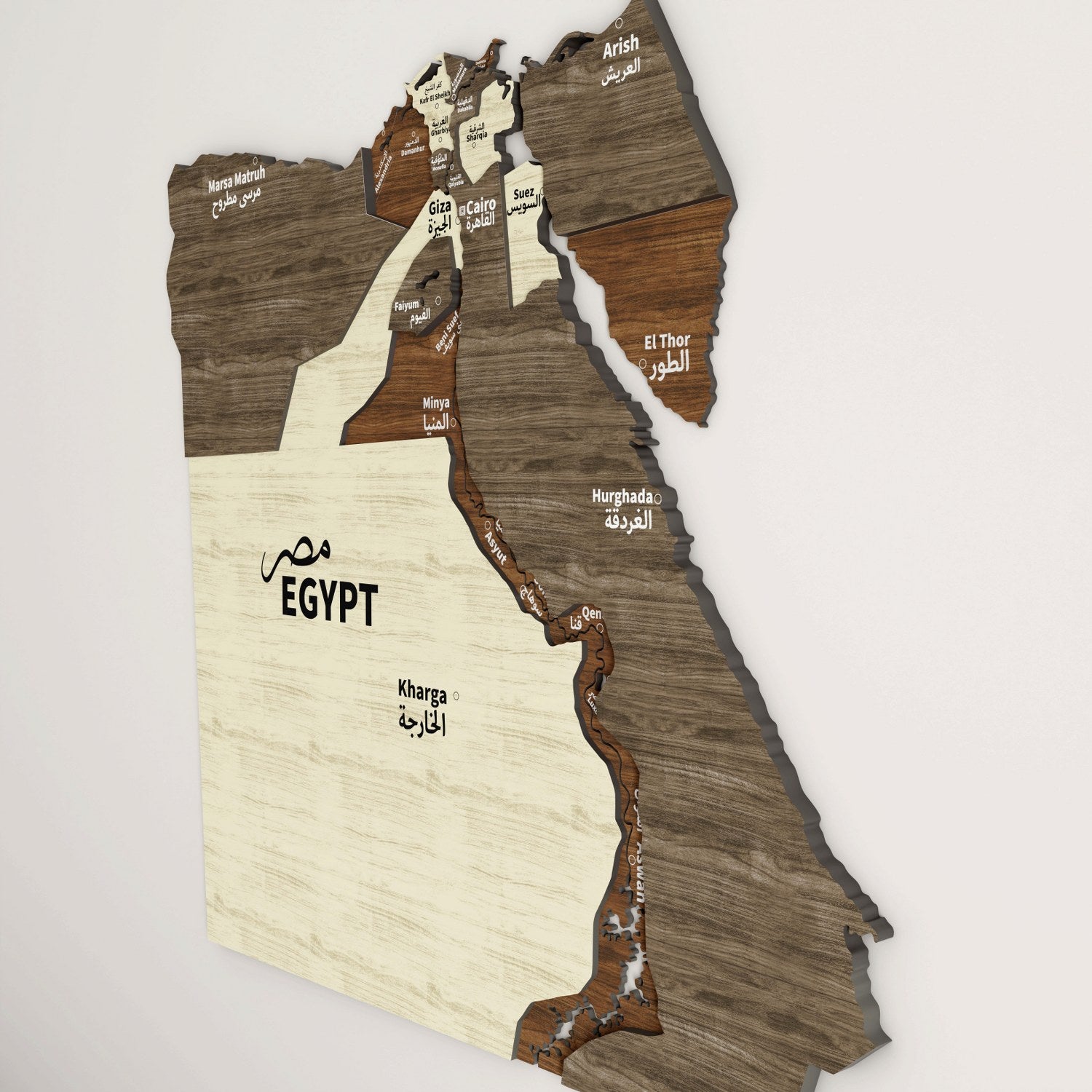 Tile Map Egypt Egypt Wall Map – Laser Cut Elegant Wall Decor – ColorfullWorlds