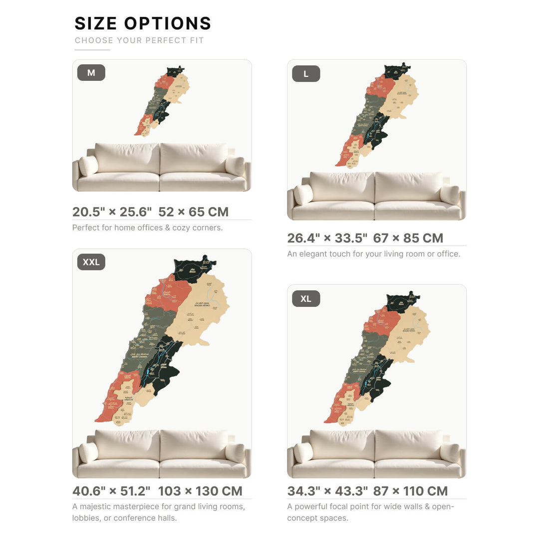 Lebanon Wooden Wall Map Colorful Flag Edition Decor