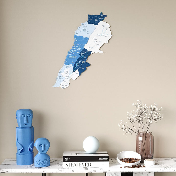 Lebanon Wooden Wall Map Colorful Flag Edition Decor