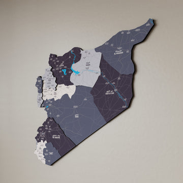Syrian Wooden Wall Map 3D Art Decor