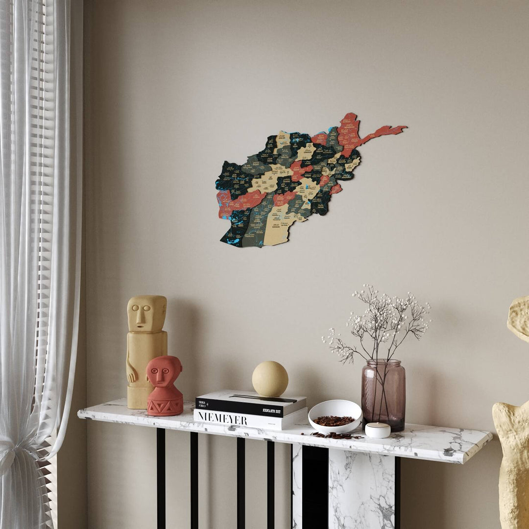 Afghanistan Wooden Wall Map Country Silhouette Wood Art Decor