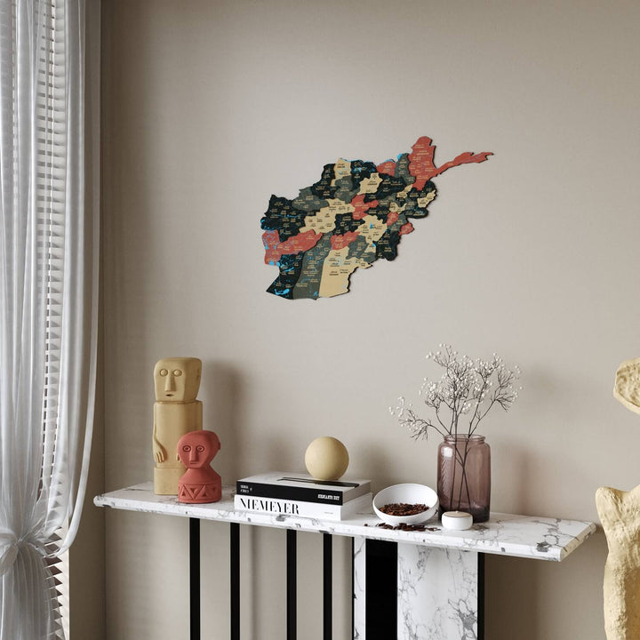 Afghanistan Wooden Wall Map Country Silhouette Wood Art Decor