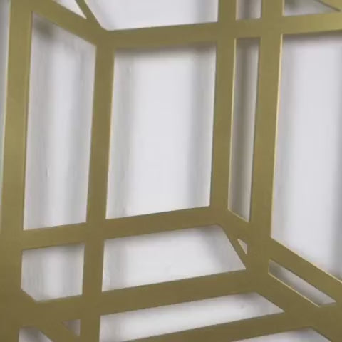 Tesseract Cube Metal Wall Art - 4D Hypercube Geometric Wall Decor