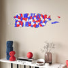 Colorful Puerto Rico Wooden Wall Map Heritage Home Decor
