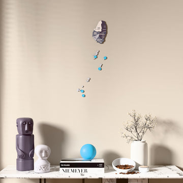 Nimbus Saint Vincent and the Grenadines wooden wall map above a marble console, front view