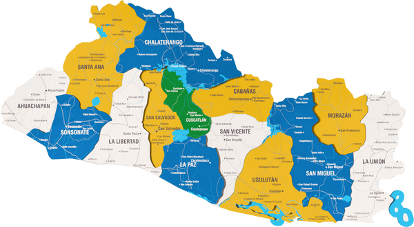 El Salvador Wooden Wall Map - 3D UV Printed Wall Art &mdash; size  shown to scale on a 4.2 metre wall