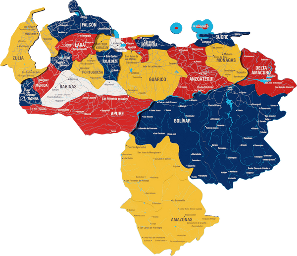 Venezuela Wooden Wall Map - 3D UV Printed Wall Art &mdash; size  shown to scale on a 4.2 metre wall