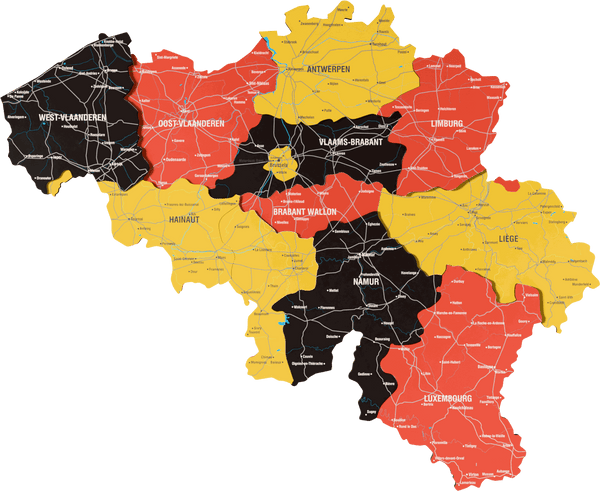 Belgium Wooden Wall Map - 3D UV Printed Wall Art &mdash; size  shown to scale on a 4.2 metre wall