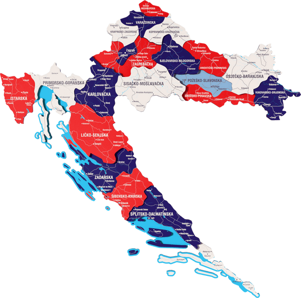 Croatia Wooden Wall Map - 3D UV Printed Wall Art &mdash; size  shown to scale on a 4.2 metre wall