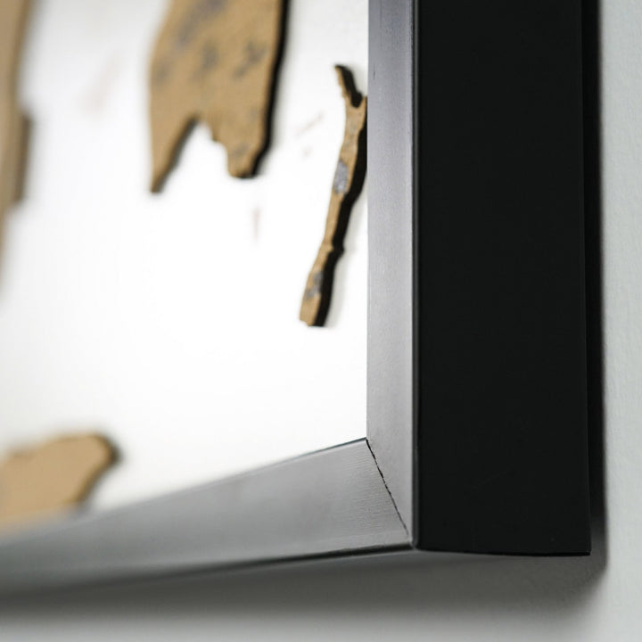 Framed Cork Push Pin World Map - Travel Tracker Wall Art