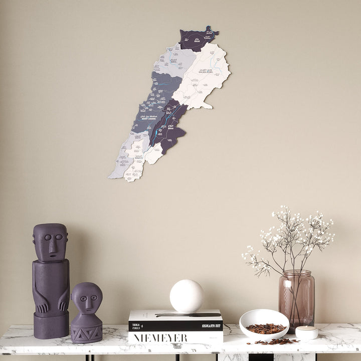 Lebanon Wooden Wall Map Colorful Flag Edition Decor