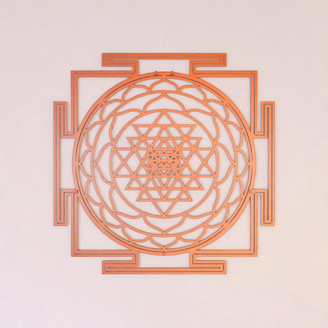 sri-yantra-metal-wall-art-copper-finish-versatile-decor-for-living-room-colorfullworlds