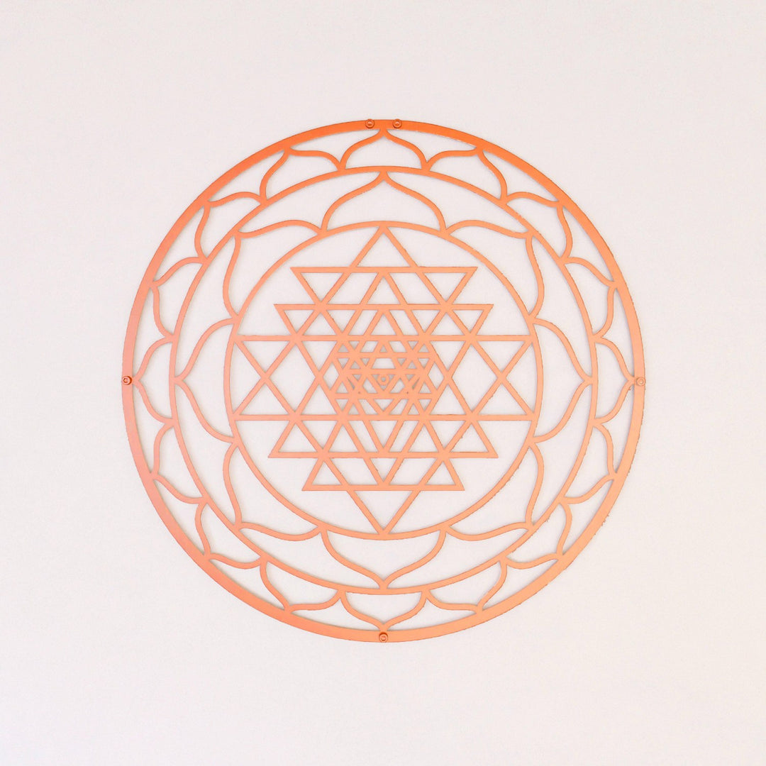 sri-yantra-sacred-triangle-copper-metal-wall-art-with-spiritual-symbol-colorfullworlds