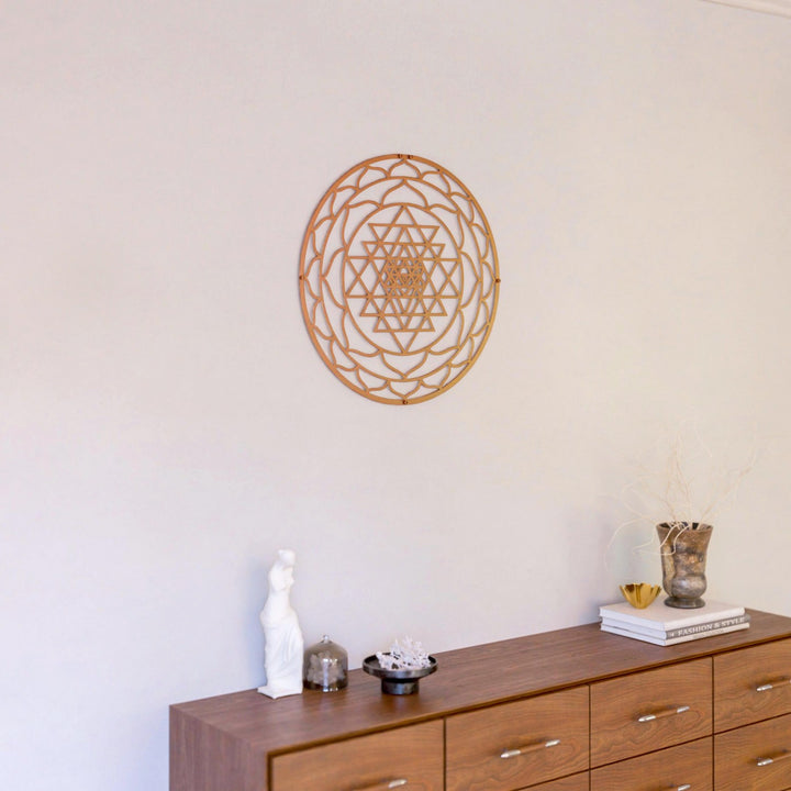 sri-yantra-sacred-triangle-living-room-geometric-decor-in-copper-colorfullworlds