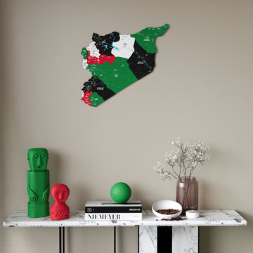 Syrian Wooden Wall Map 3D Art Decor