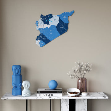 Syrian Wooden Wall Map 3D Art Decor