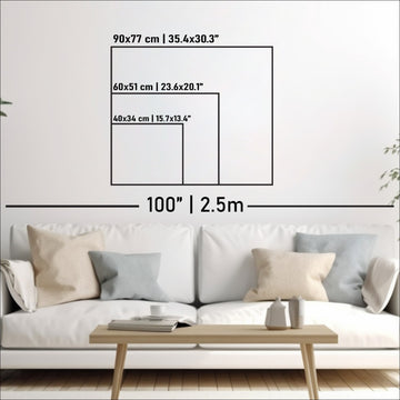 Size chart for the wooden Venezuela map: 40x34 cm, 60x51 cm and 90x77 cm, three sizes