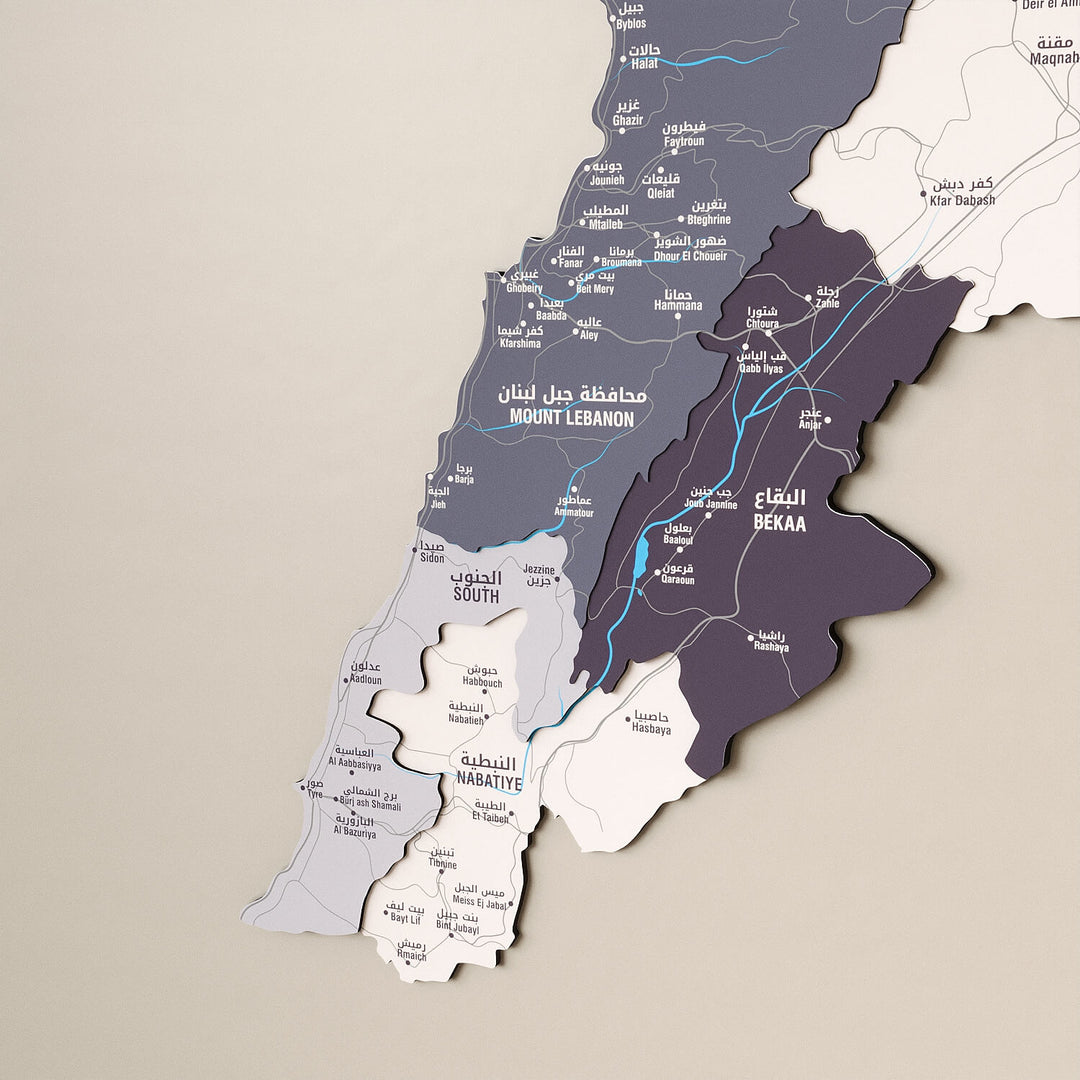 Lebanon Wooden Wall Map Colorful Flag Edition Decor