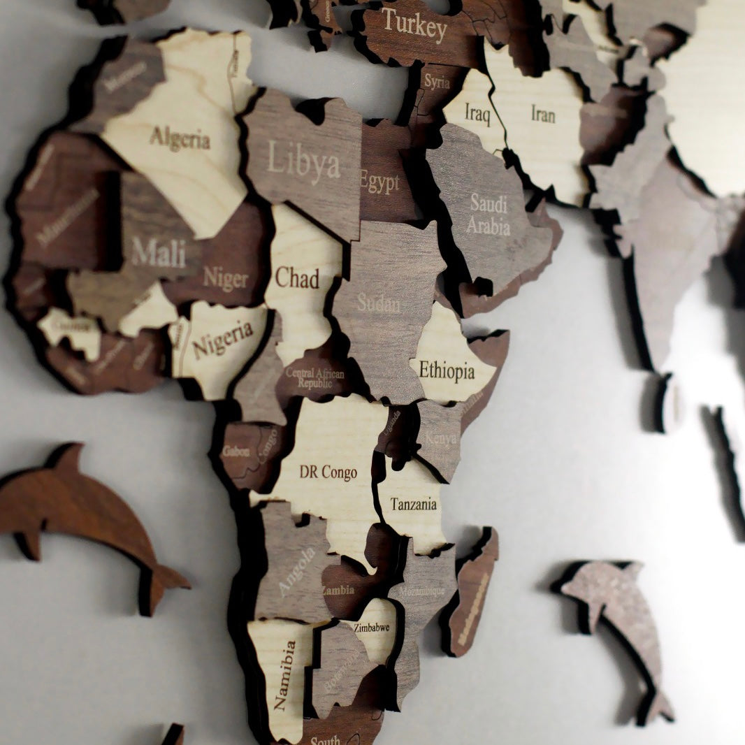 World 3d Wood Map