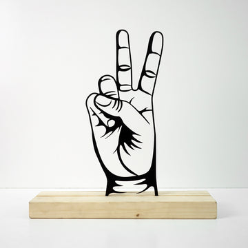 victory-sign-hand-metal-home-decor-copper-shade-metal-table-decor-colorfullworlds